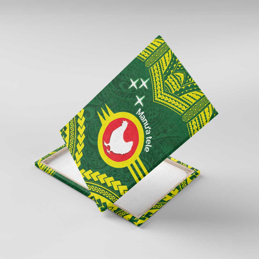 Manu'a Flag Day Canvas Wall Art Polynesian Pattern National Color Proud LT14 With Frame Green - Polynesian Pride