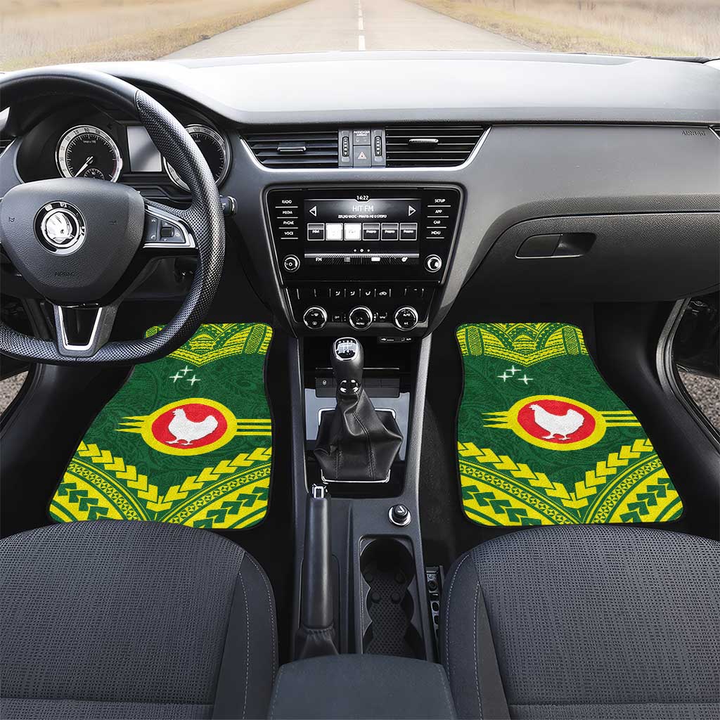 Manu'a Flag Day Car Mats Polynesian Pattern National Color Proud LT14 Set 2pcs - Front Green - Polynesian Pride