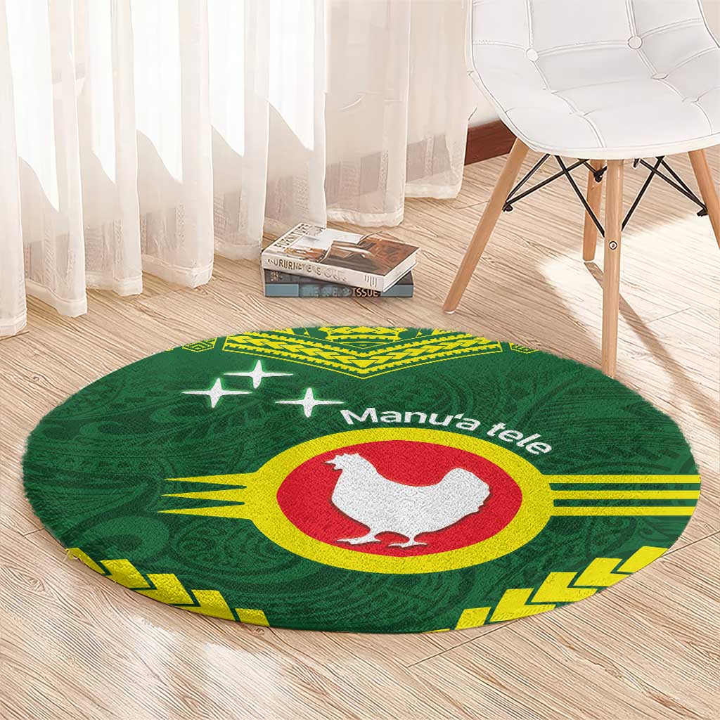 Manu'a Flag Day Round Carpet Polynesian Pattern National Color Proud LT14 - Polynesian Pride