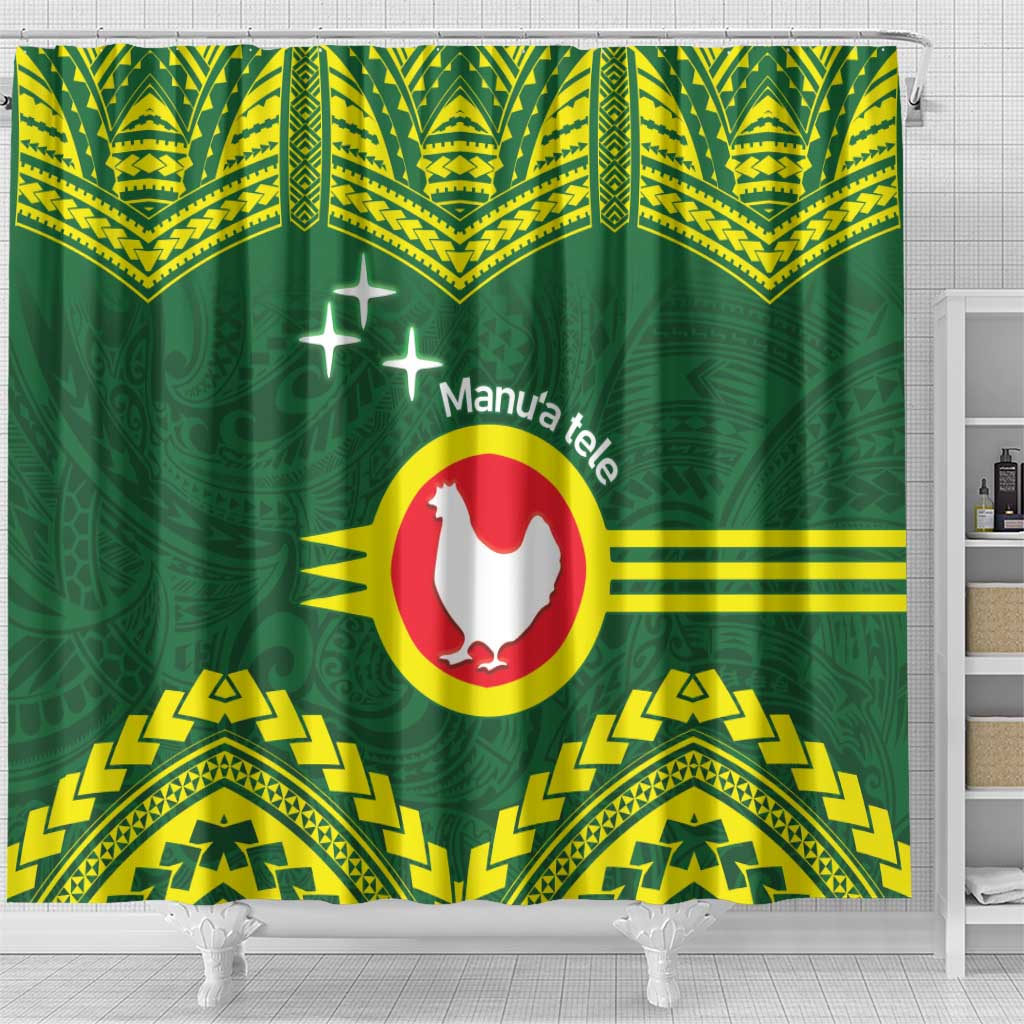 Manu'a Flag Day Shower Curtain Polynesian Pattern National Color Proud LT14 - Polynesian Pride