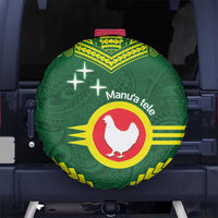 Manu'a Flag Day Spare Tire Cover Polynesian Pattern National Color Proud LT14 No hole Green - Polynesian Pride