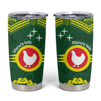 Manu'a Flag Day Tumbler Cup Polynesian Pattern National Color Proud LT14 Green - Polynesian Pride