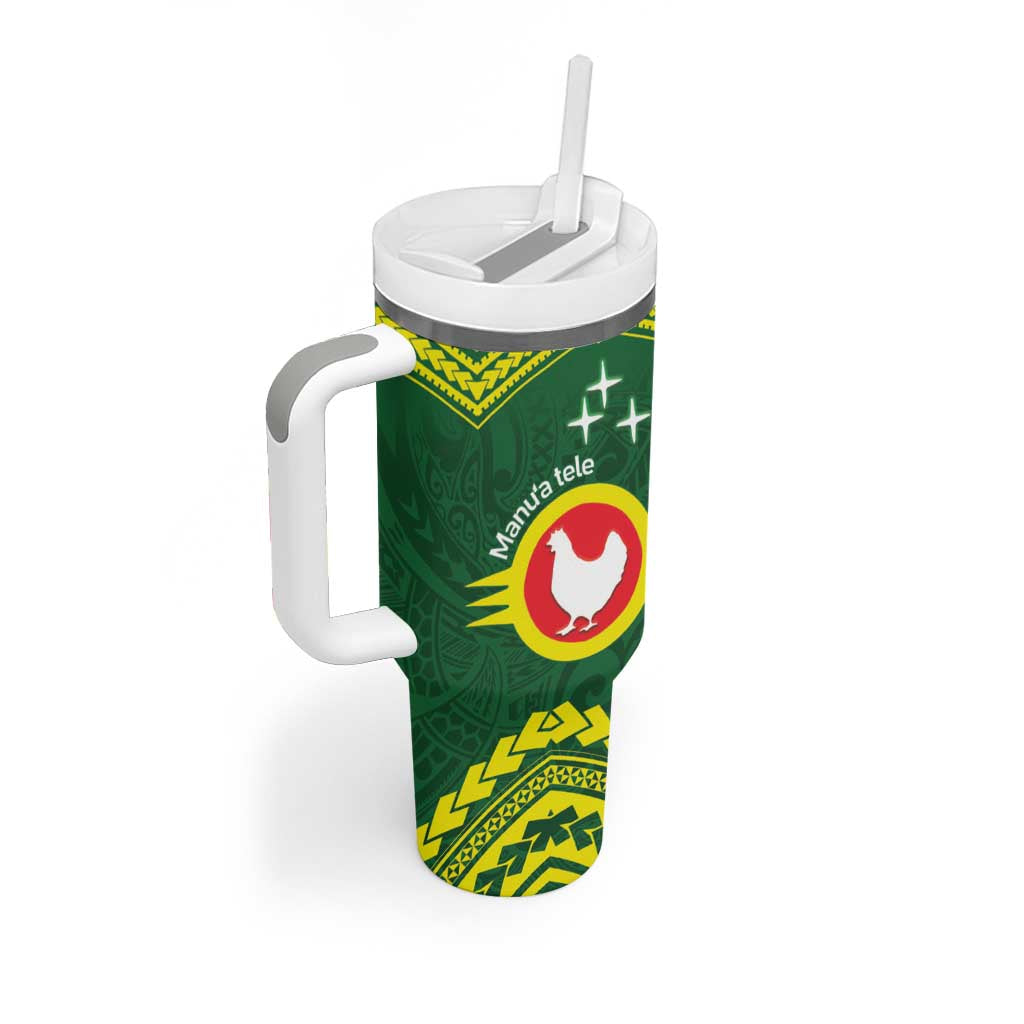 Manu'a Flag Day Tumbler With Handle Polynesian Pattern National Color Proud LT14 - Polynesian Pride