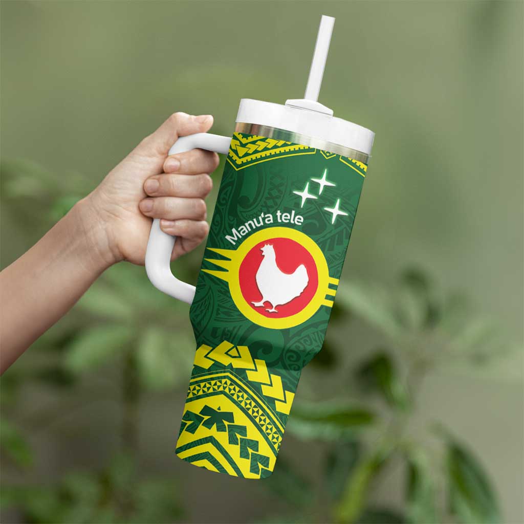 Manu'a Flag Day Tumbler With Handle Polynesian Pattern National Color Proud LT14 - Polynesian Pride
