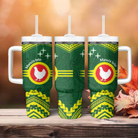 Manu'a Flag Day Tumbler With Handle Polynesian Pattern National Color Proud LT14 - Polynesian Pride