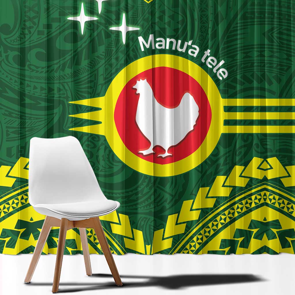 Manu'a Flag Day Window Curtain Polynesian Pattern National Color Proud LT14 - Polynesian Pride