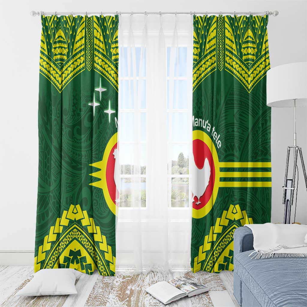 Manu'a Flag Day Window Curtain Polynesian Pattern National Color Proud LT14 - Polynesian Pride