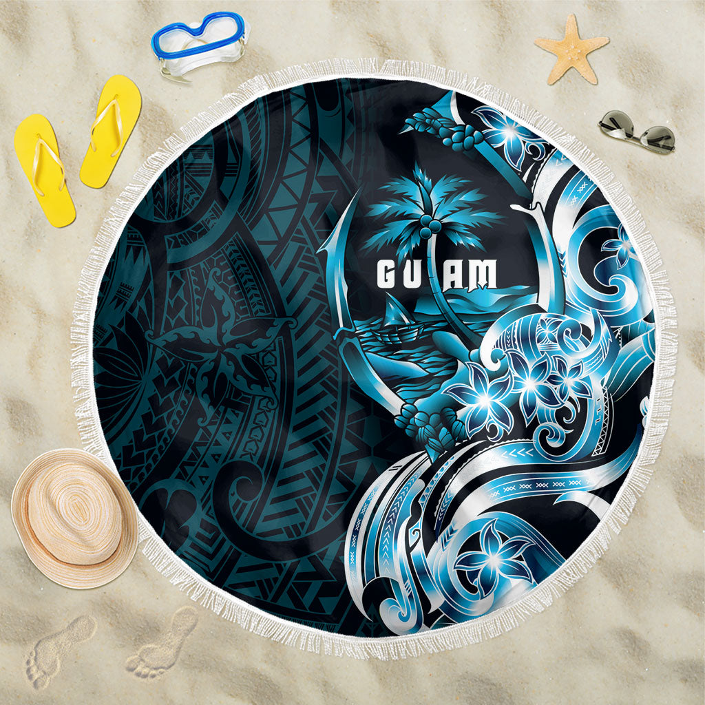 Asut Guam Chamorro Beach Blanket Guahan Seal Tattoo LT14 One Size 150cm Blue - Polynesian Pride