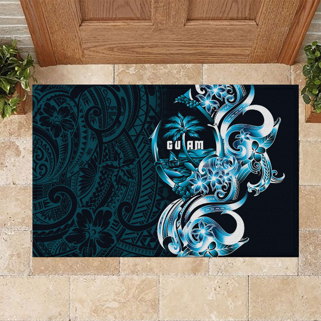 Asut Guam Chamorro Rubber Doormat Guahan Seal Tattoo LT14 Blue - Polynesian Pride