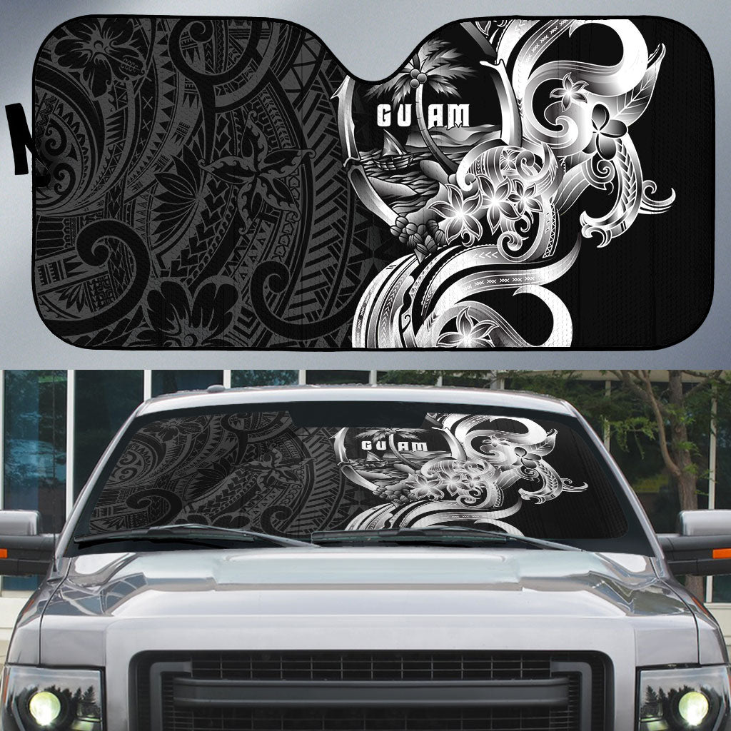 Attelong Guam Chamorro Auto Sun Shade Guahan Seal Tattoo LT14 Black - Polynesian Pride