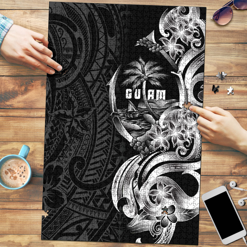 Attelong Guam Chamorro Puzzle Guahan Seal Tattoo LT14 Black - Polynesian Pride