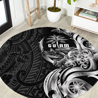 Attelong Guam Chamorro Round Carpet Guahan Seal Tattoo LT14 Black - Polynesian Pride