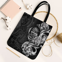 Attelong Guam Chamorro Tote Bag Guahan Seal Tattoo LT14 Black Strap One Size Black - Polynesian Pride