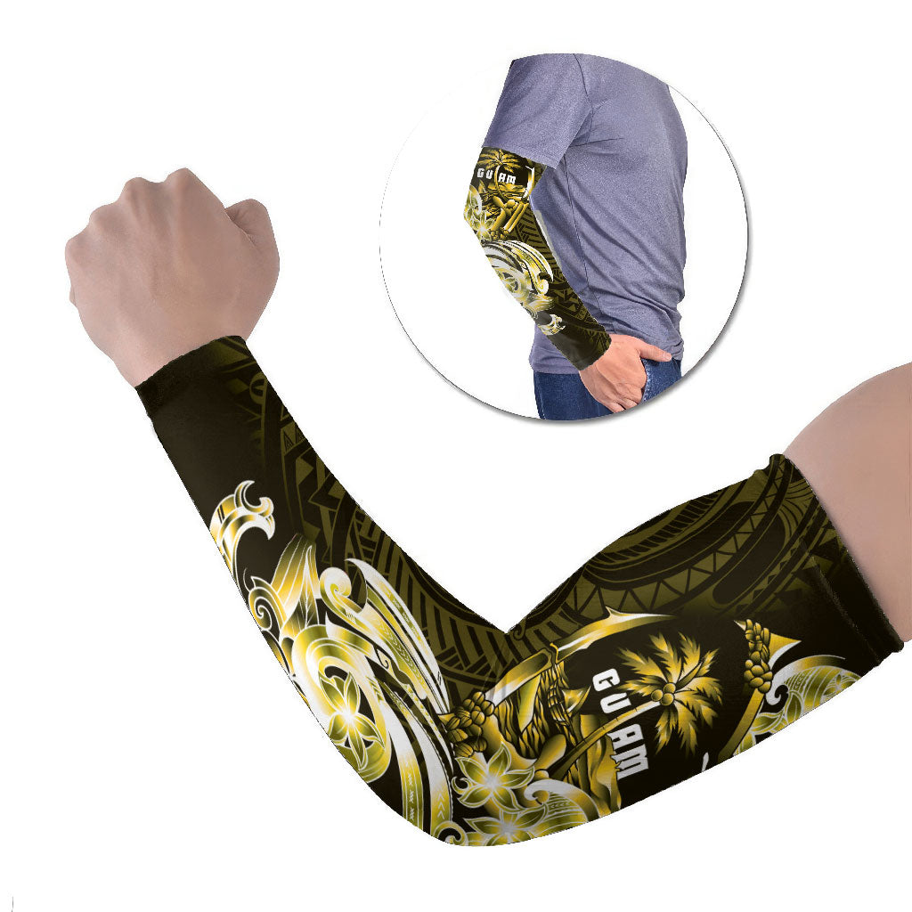 Amariyu Guam Chamorro Arm Sleeves Guahan Seal Tattoo LT14 Set of 2 Yellow - Polynesian Pride