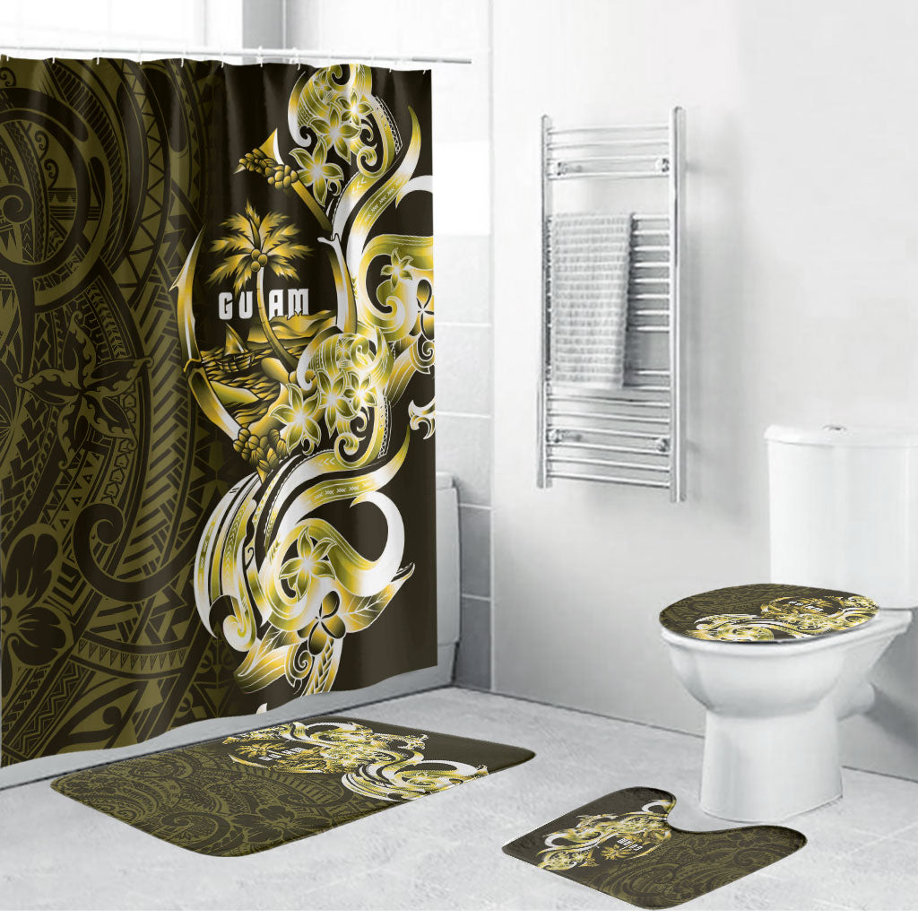 Amariyu Guam Chamorro Bathroom Set Guahan Seal Tattoo LT14 Bathroom Set (4 pcs) Yellow - Polynesian Pride