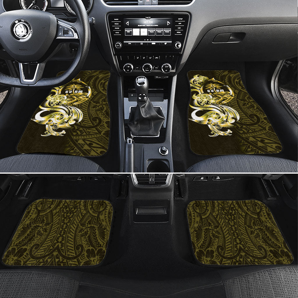 Amariyu Guam Chamorro Car Mats Guahan Seal Tattoo LT14 Set 4pcs Yellow - Polynesian Pride