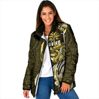 Amariyu Guam Chamorro Padded Jacket Guahan Seal Tattoo LT14 Women Yellow - Polynesian Pride