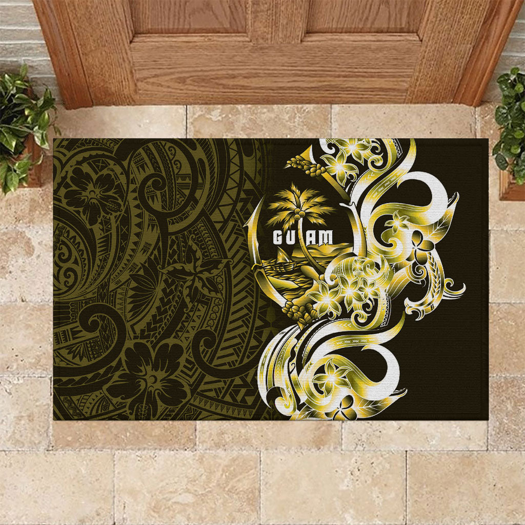 Amariyu Guam Chamorro Rubber Doormat Guahan Seal Tattoo LT14 Yellow - Polynesian Pride