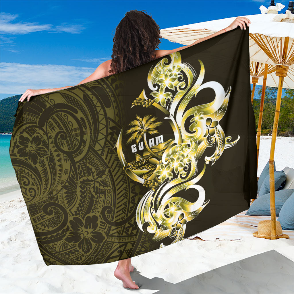 Amariyu Guam Chamorro Sarong Guahan Seal Tattoo LT14 One Size 44 x 66 inches Yellow - Polynesian Pride