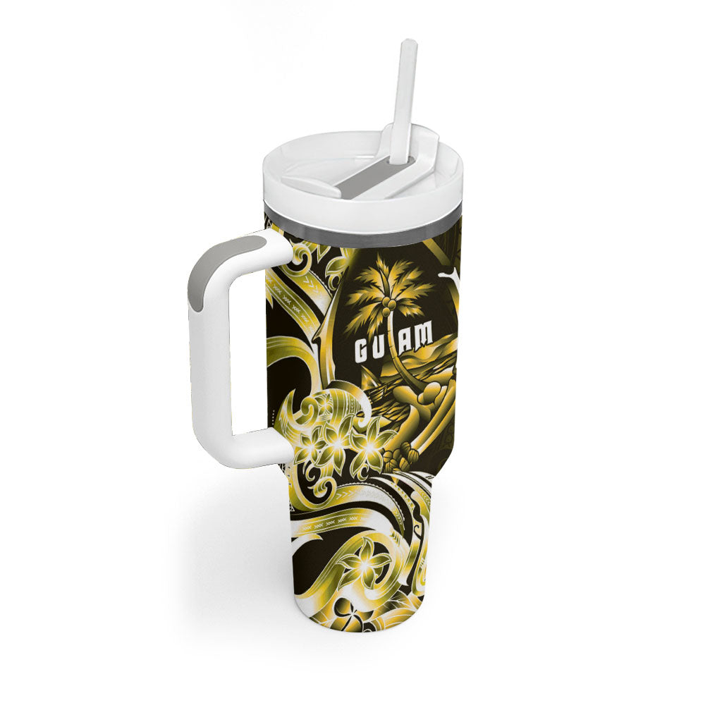 Amariyu Guam Chamorro Tumbler With Handle Guahan Seal Tattoo LT14 - Polynesian Pride