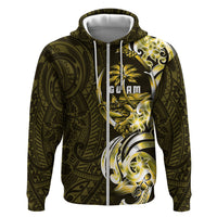 Amariyu Guam Chamorro Zip Hoodie Guahan Seal Tattoo LT14 Zip Hoodie Yellow - Polynesian Pride