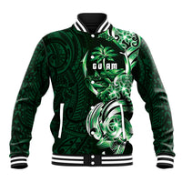 Betde Guam Chamorro Baseball Jacket Guahan Seal Tattoo LT14 Unisex Green - Polynesian Pride