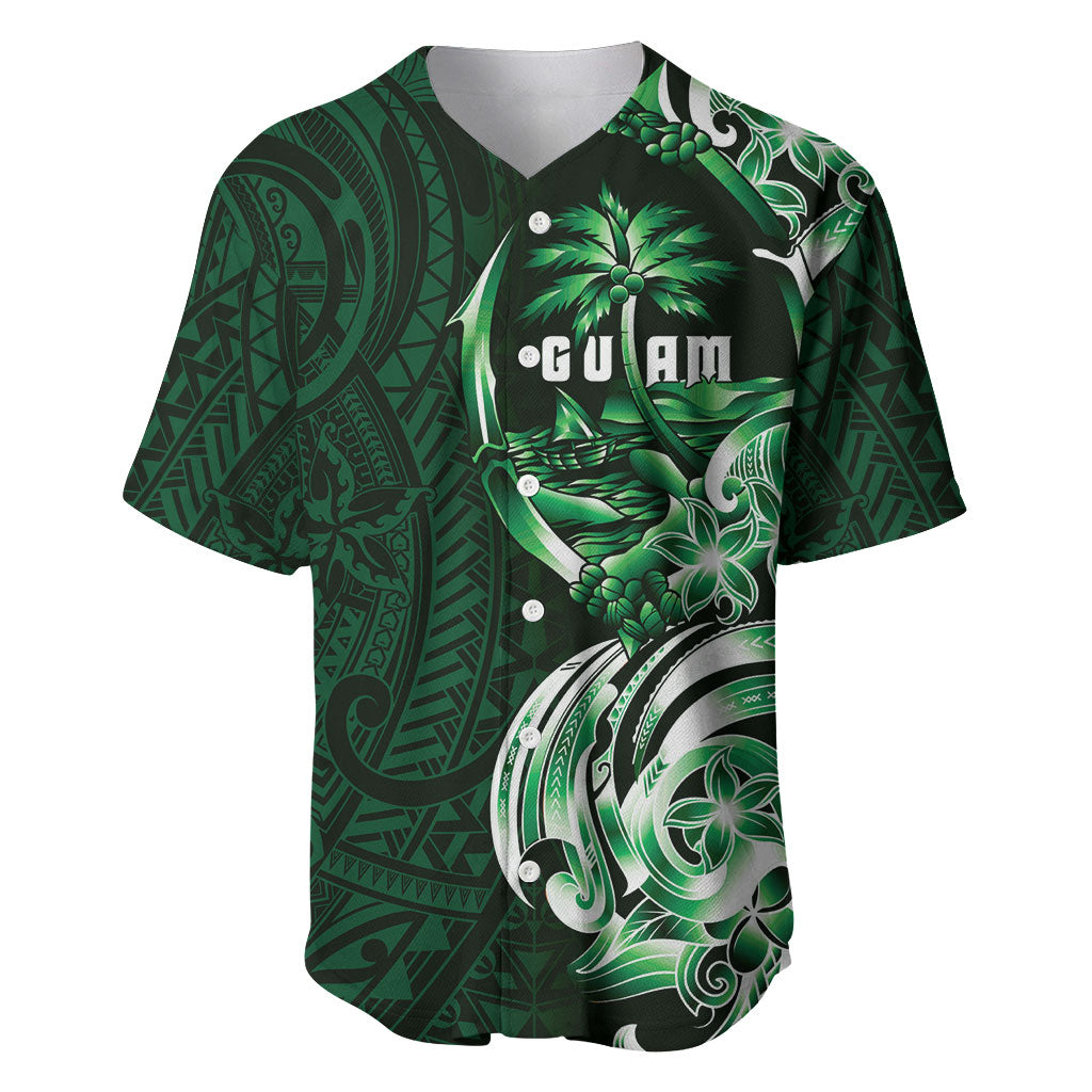 Betde Guam Chamorro Baseball Jersey Guahan Seal Tattoo LT14 Green - Polynesian Pride