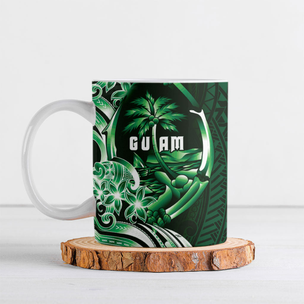 Betde Guam Chamorro Ceramic Mug Guahan Seal Tattoo LT14 Green - Polynesian Pride