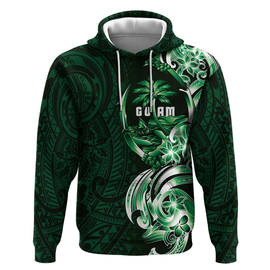 Betde Guam Chamorro Hoodie Guahan Seal Tattoo LT14 Pullover Hoodie Green - Polynesian Pride