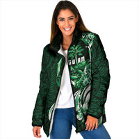 Betde Guam Chamorro Padded Jacket Guahan Seal Tattoo LT14 Women Green - Polynesian Pride