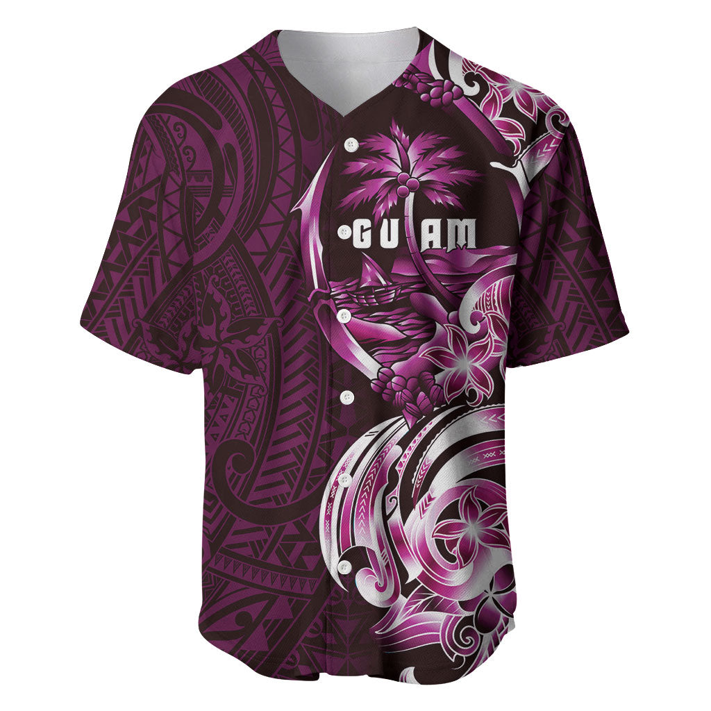 Kulot Di Rosa Guam Chamorro Baseball Jersey Guahan Seal Tattoo LT14 Pink - Polynesian Pride