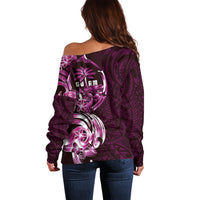 Kulot Di Rosa Guam Chamorro Off Shoulder Sweater Guahan Seal Tattoo LT14 - Polynesian Pride