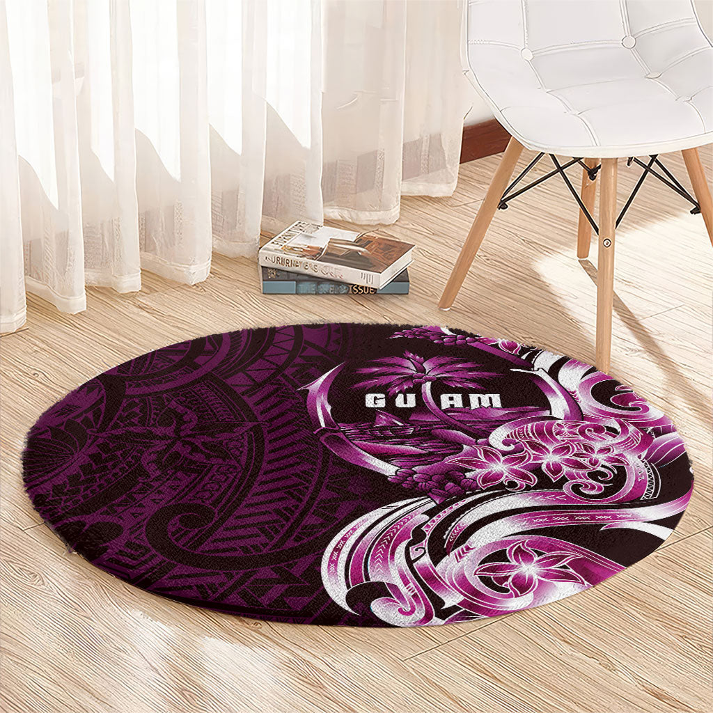 Kulot Di Rosa Guam Chamorro Round Carpet Guahan Seal Tattoo LT14 - Polynesian Pride