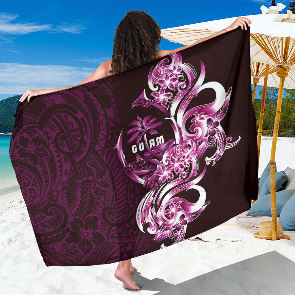 Kulot Di Rosa Guam Chamorro Sarong Guahan Seal Tattoo LT14 One Size 44 x 66 inches Pink - Polynesian Pride