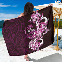 Kulot Di Rosa Guam Chamorro Sarong Guahan Seal Tattoo LT14 One Size 44 x 66 inches Pink - Polynesian Pride