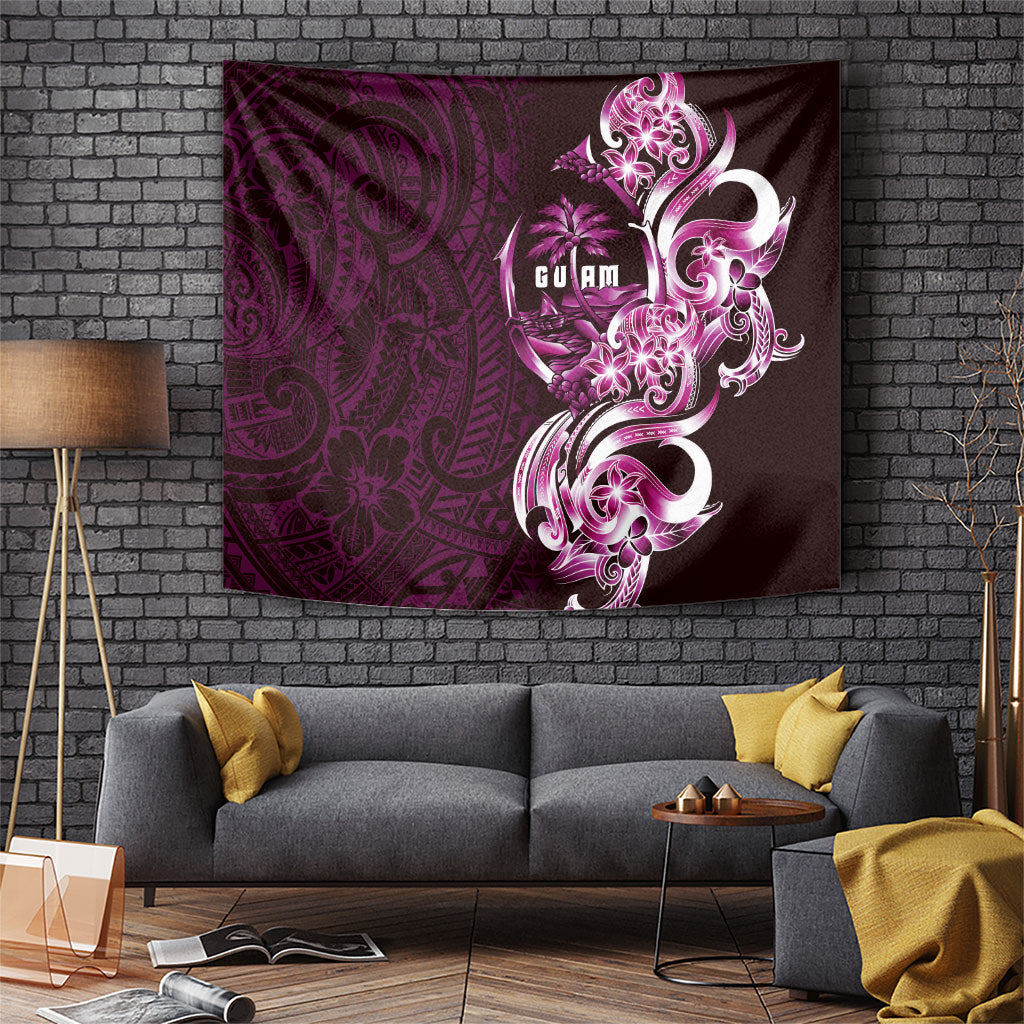 Kulot Di Rosa Guam Chamorro Tapestry Guahan Seal Tattoo LT14 Pink - Polynesian Pride