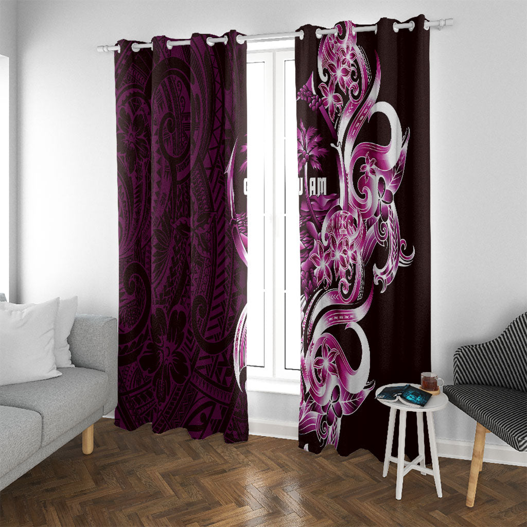 Kulot Di Rosa Guam Chamorro Window Curtain Guahan Seal Tattoo LT14 With Grommets Pink - Polynesian Pride