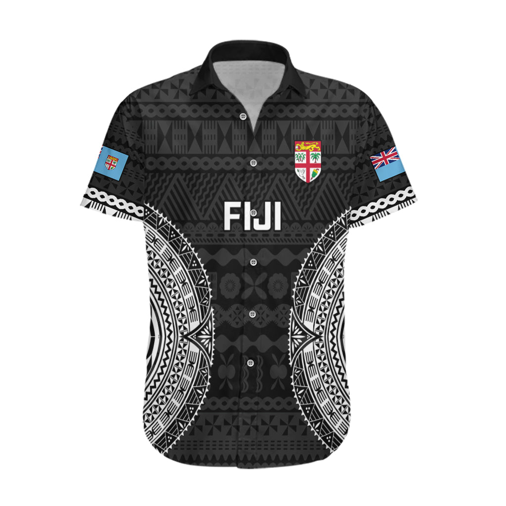 Fiji Rugby Hawaiian Shirt 2023 Fijian Tapa Pattern World Cup Black LT14 Black - Polynesian Pride