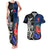 New Zealand And France Rugby Couples Matching Tank Maxi Dress and Hawaiian Shirt All Black With Les Bleus Together 2023 World Cup LT14 Black - Polynesian Pride