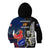 New Zealand And France Rugby Kid Hoodie All Black With Les Bleus Together 2023 World Cup LT14 - Polynesian Pride