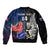 Custom New Zealand And France Rugby Bomber Jacket All Black With Les Bleus Together 2023 World Cup LT14 - Polynesian Pride