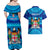 Personalised Fiji Couples Matching Off Shoulder Maxi Dress and Hawaiian Shirt Unique Fijian Tapa Pattern With Coat Of Arms LT14 - Polynesian Pride