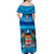 Personalised Fiji Off Shoulder Maxi Dress Unique Fijian Tapa Pattern With Coat Of Arms LT14 - Polynesian Pride