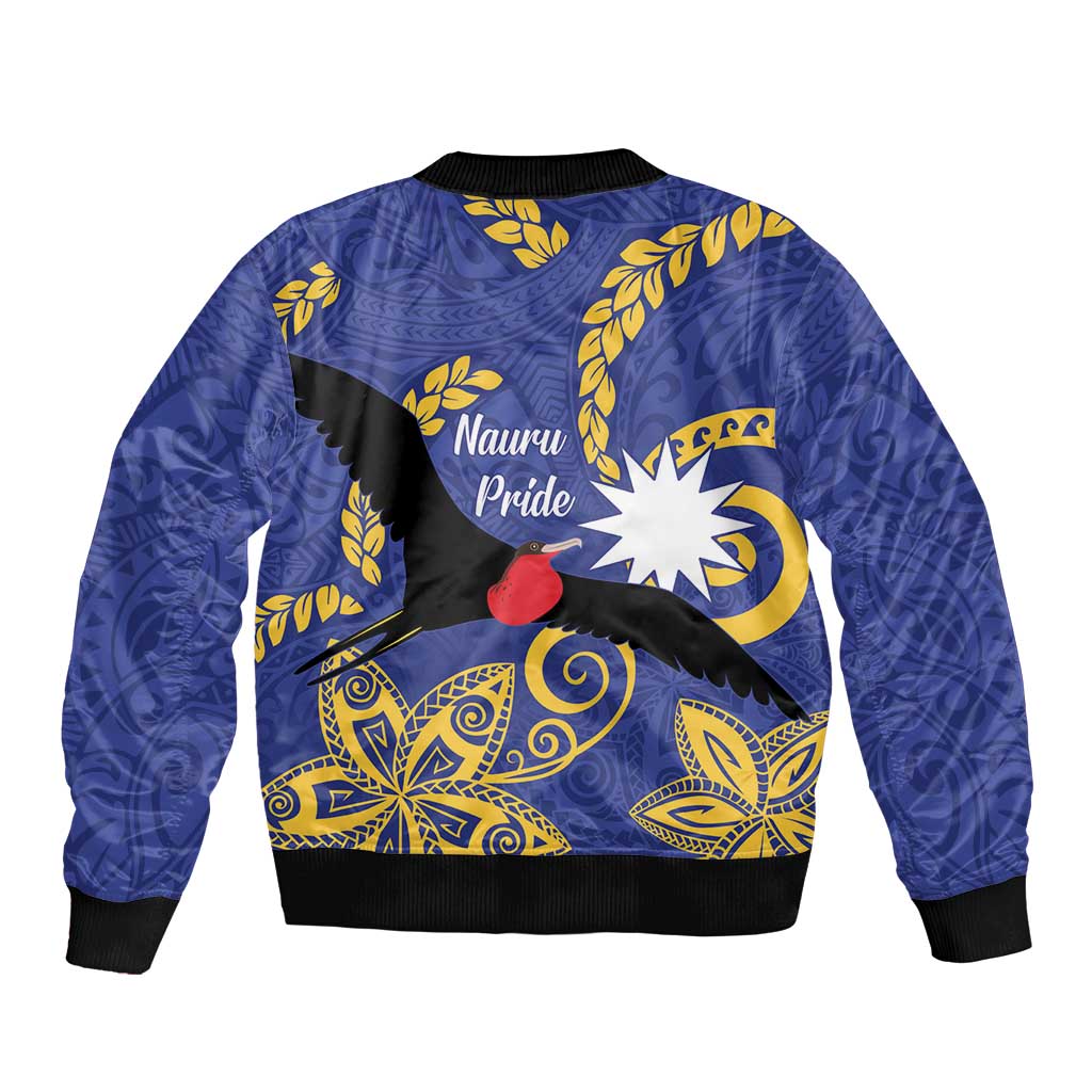 Nauru Angam Day Bomber Jacket Naoero Frigate Bird Polynesian Pattern LT14 - Polynesian Pride