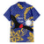 Nauru Angam Day Family Matching Off The Shoulder Long Sleeve Dress and Hawaiian Shirt Naoero Frigate Bird Polynesian Pattern