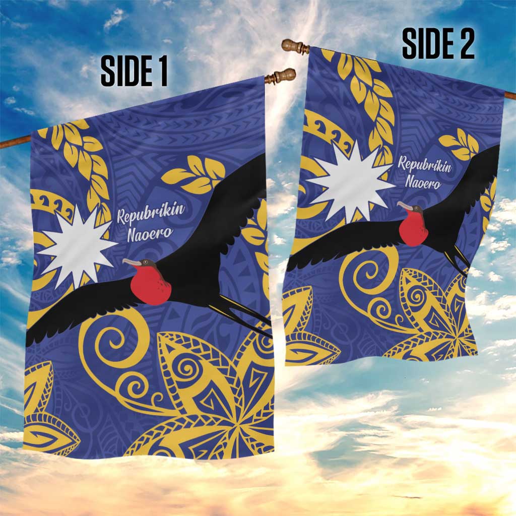 Nauru Angam Day Garden Flag Naoero Frigate Bird Polynesian Pattern LT14 - Polynesian Pride