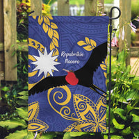 Nauru Angam Day Garden Flag Naoero Frigate Bird Polynesian Pattern LT14 Garden Flag Blue - Polynesian Pride