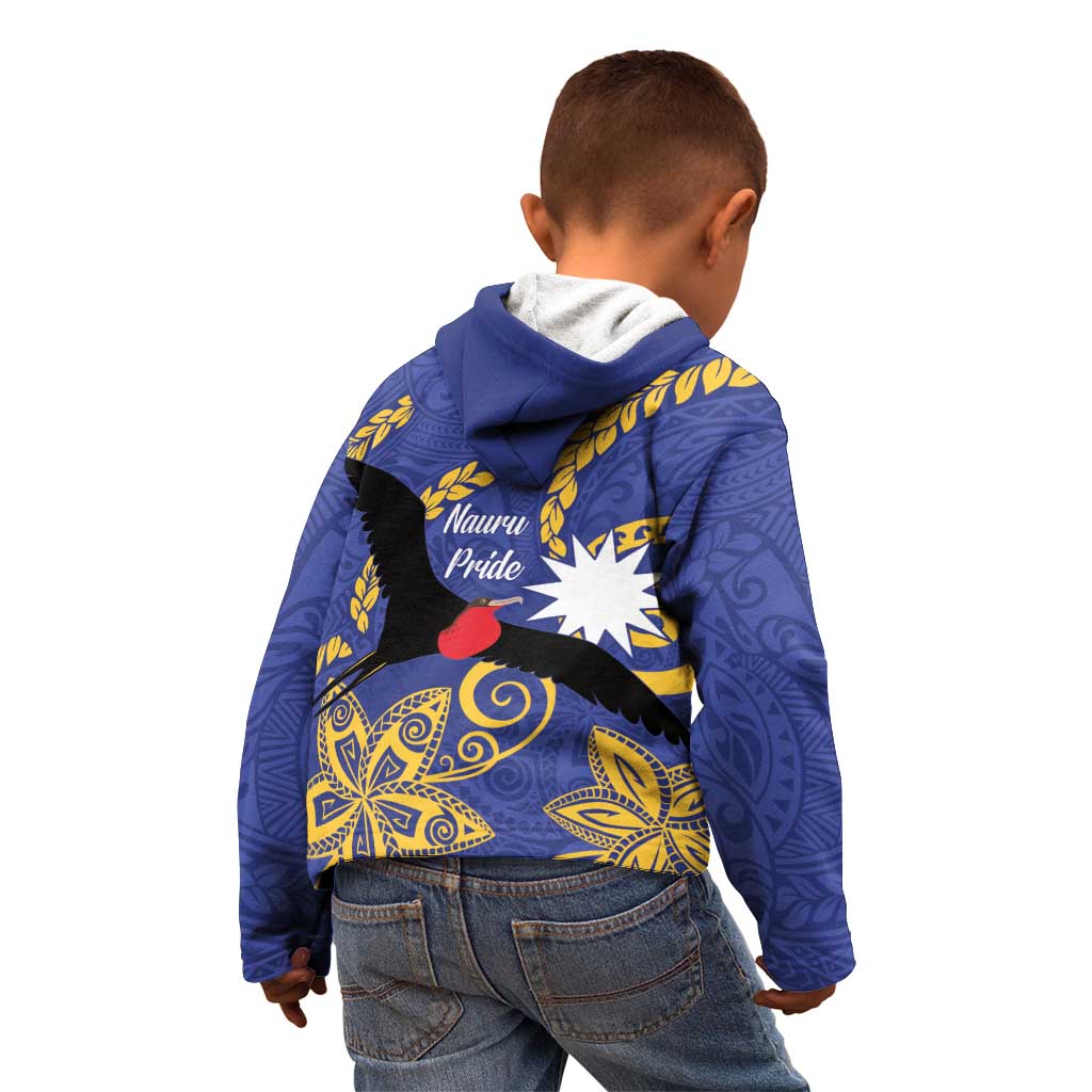 Nauru Angam Day Kid Hoodie Naoero Frigate Bird Polynesian Pattern LT14 - Polynesian Pride