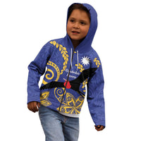 Nauru Angam Day Kid Hoodie Naoero Frigate Bird Polynesian Pattern LT14 - Polynesian Pride