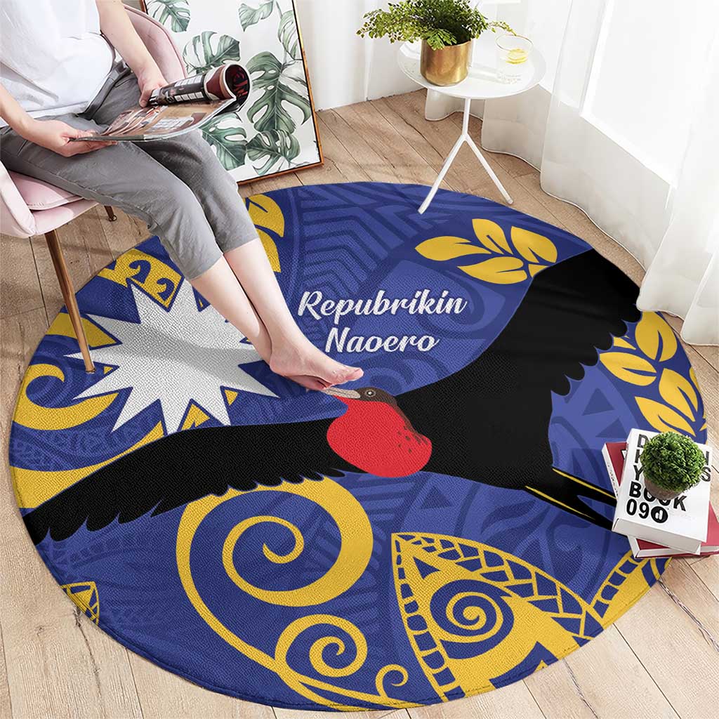 Nauru Angam Day Round Carpet Naoero Frigate Bird Polynesian Pattern LT14 - Polynesian Pride